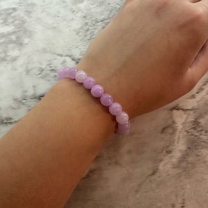 Lilac Quartz Elastic Bracelet - 8 mm beads